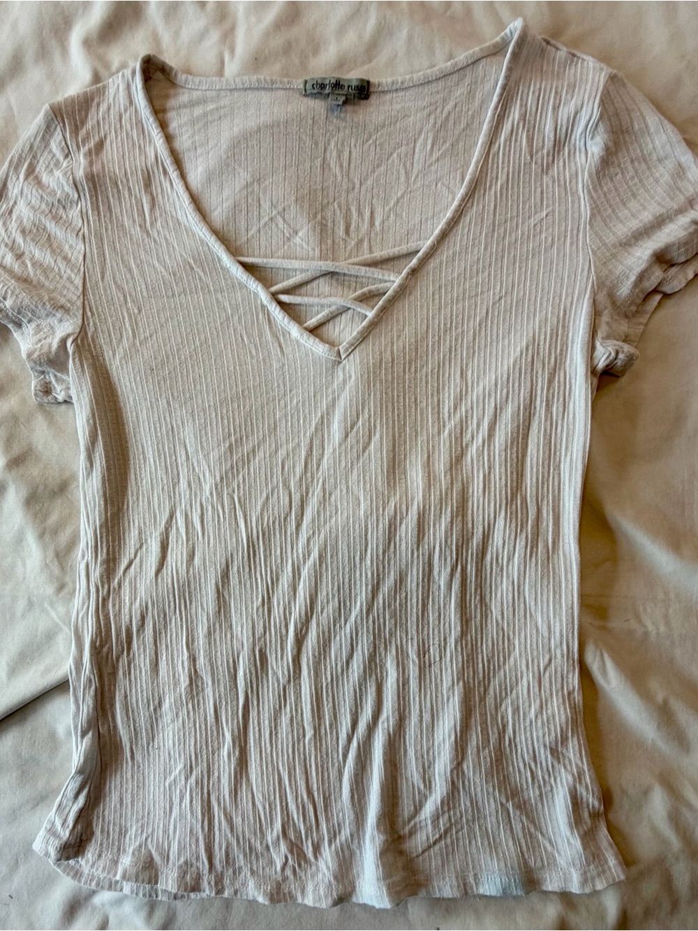 Women’s Crisscross V-Neck Short Sleeve Top